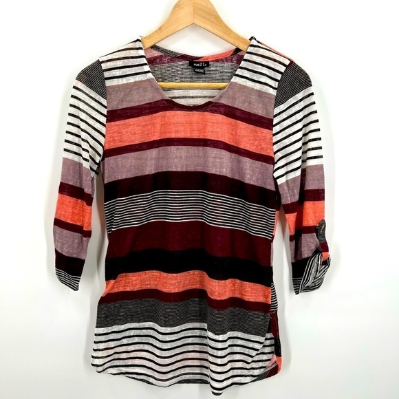 Rue 21 stripped ladies blouse medium - Picture 1 of 4